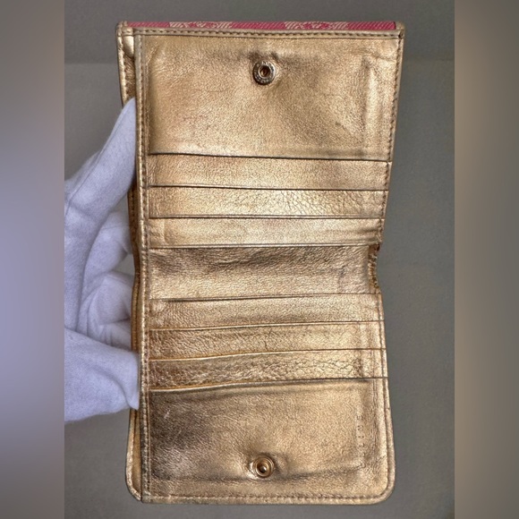Celine Pink And Gold Macadam Trifold Wallet - Picture 8 of 11